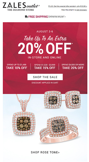 Zales Outlet Email Campaign